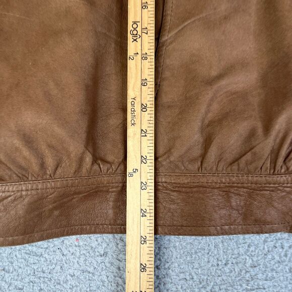 Remy Bomber Leather Jacket Mens 42 Tan Brown Suede Full Zip Lined USA Vintage - Picture 16 of 16